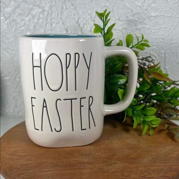 Rae Dunn Hoppy Easter Mug with Bunny White Blue 18 Oz Easter Drink Large Mug - Picture 11 of 12